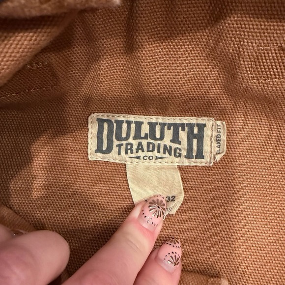 Duluth Trading Flex Fire Hose Pants Men 38x30 Tan Brown Cargo Canvas Heavy Chore - Picture 5 of 8